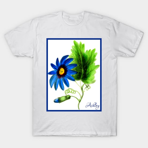 Beautiful Blue Flower T-Shirt by Haland 9